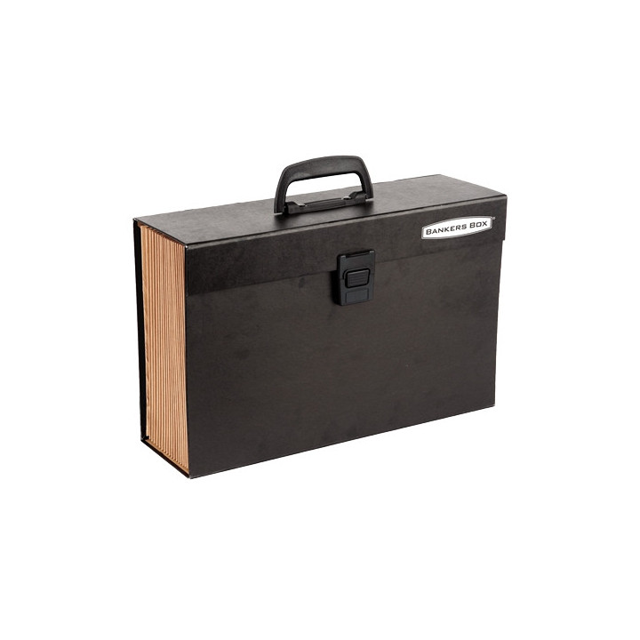 Bankers Box Maletin Archivador Resistente - 19 Secciones para Documentos - Cierre de Seguridad con Clik - Estructura Plastifica