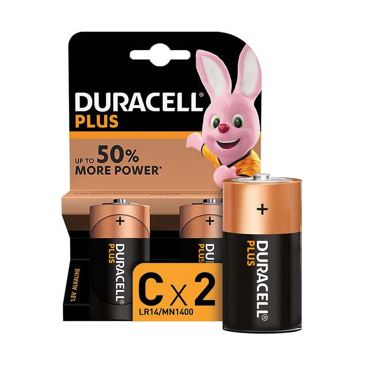 Duracell Pilas Alcalinas C Plus LR14 1.5V - 2 Unidades