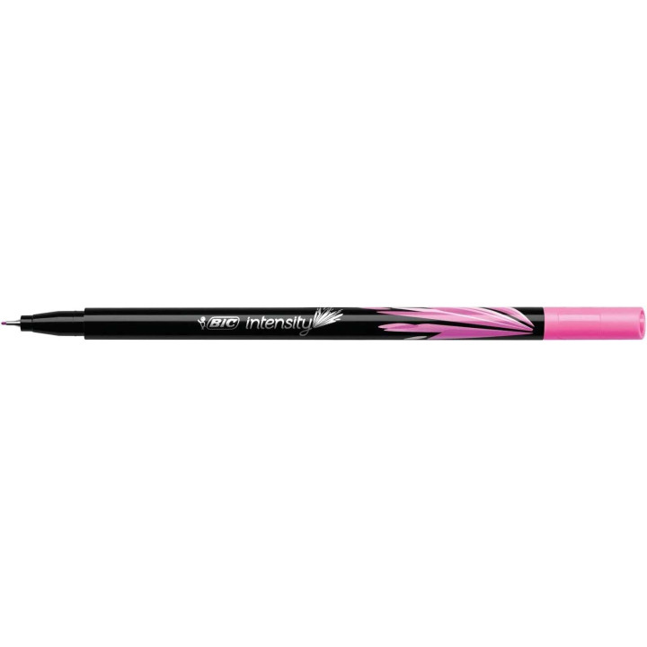 Bic Intensity Fine Rotulador de Punta Fina de 0.8mm - Trazo de 0.4mm - Tinta con Base de Agua - Color Rosa