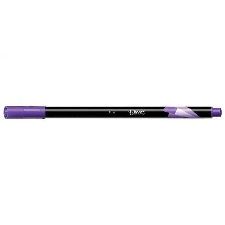 Bic Intensity Fine Rotulador de Punta Fina de 0.8mm - Trazo de 0.4mm - Tinta con Base de Agua - Color Morado