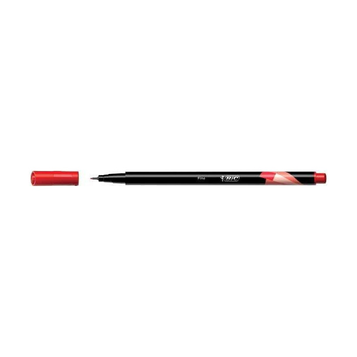 Bic Intensity Fine Rotulador de Punta Fina de 0.8mm - Trazo de 0.4mm - Tinta con Base de Agua - Color Rojo