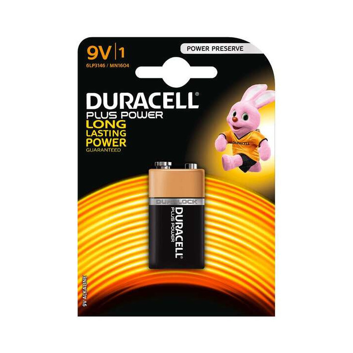 Duracell MN1604B1 Pila Alcalina 9V 6LP3146 Plus Power (1 unidad)