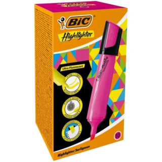Bic Marking Highlighter Flat Marcador Fluorescente - Punta Biselada - Trazo entre 1.70 y 4.80 mm - Tinta con Base de Agua - Col