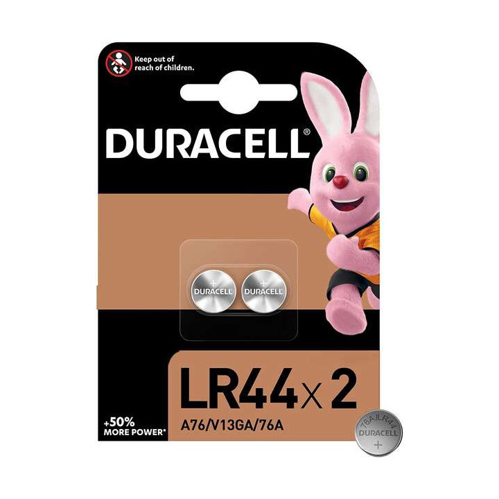 Duracell Pilas Alcalinas de Boton LR44 76A/A76/V13GA 1.5V - 2 Unidades