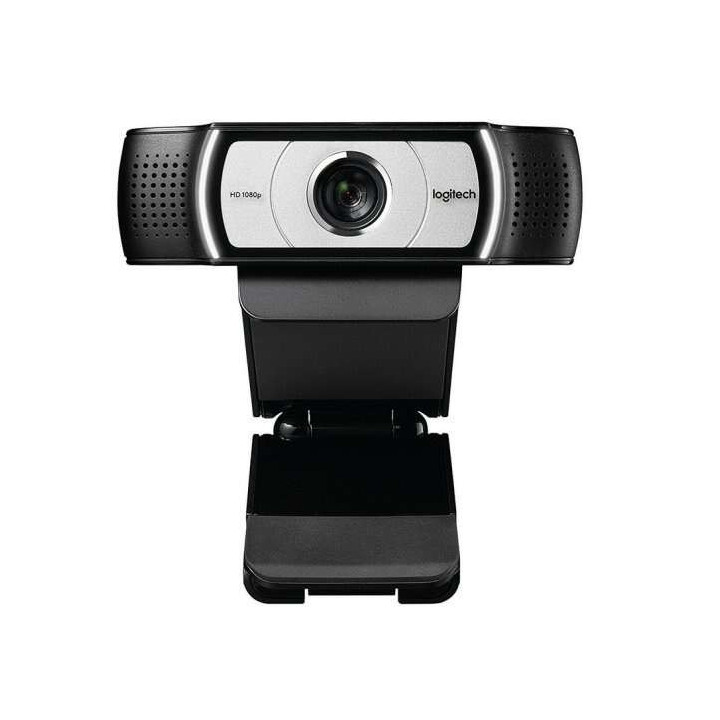 Logitech C930e Webcam HD 1080p - USB 2.0 - Microfonos Integrados - Enfoque Automatico - Angulo de Vision 90º - Color Negro/Pla