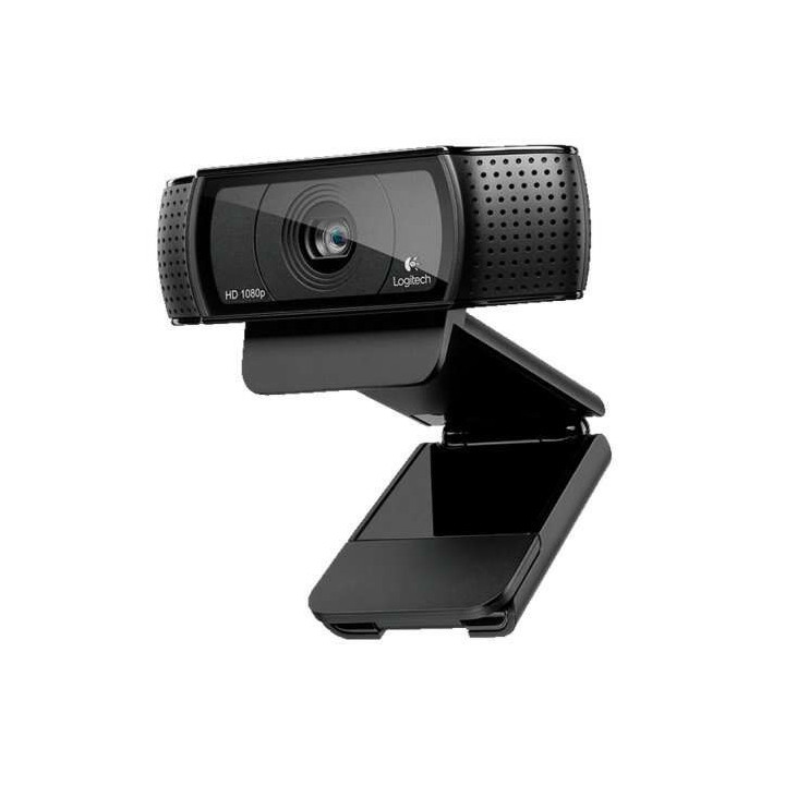 Logitech C920 Webcam HD Pro 1080p - USB 2.0 - Microfonos Integrados - Enfoque Automatico - Cable de 1.83m - Color Negro
