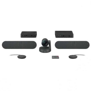 Logitech Rally Plus Kit de Videoconferencias Camara PTZ Ultra HD 4K USB-C 3.0 - 2x Altavoz con Cancelacion de Eco - 2x Microfon
