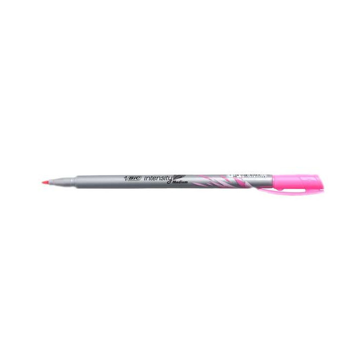 Bic Intensity Medium Rotulador de Punta Media de 0.8mm - Tinta con Base de Agua - Color Rosa