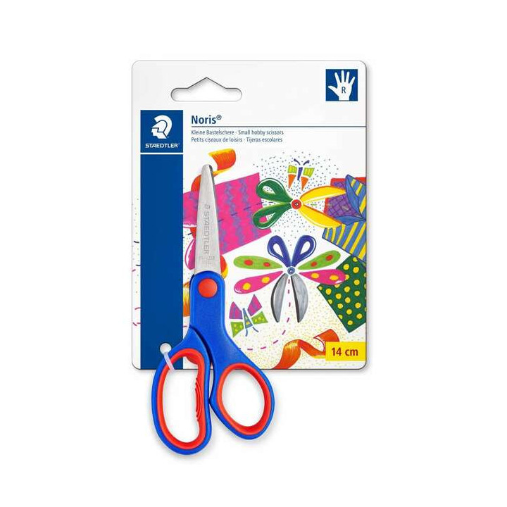 Staedtler Noris 965 Tijera Escolar de Seguridad - Agarre Ergonomico Suave - Cuchillas Romas - Longitud 14cm