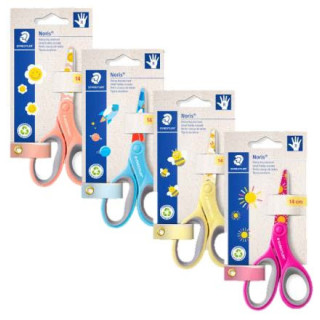Staedtler Noris 965 Tijera Escolar 14cm - Agarre Ergonomico Suave - Cuchillas Romas - Colores Surtidos