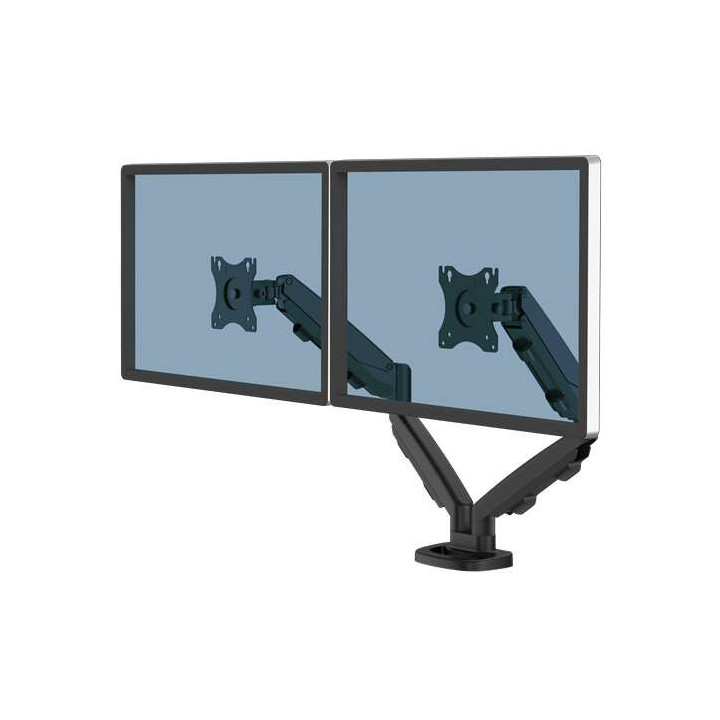 Fellowes Eppa Brazo para Monitor Doble - Hasta 39" y 8kg - Ajustable con Muelle de Gas - Sistema de Gestion de Cables - Color N