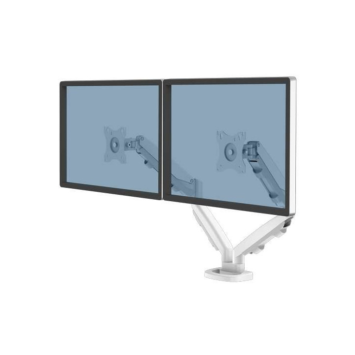 Fellowes Eppa Brazo para Monitor Doble - Hasta 39" y 8kg - Ajustable con Muelle de Gas - Color Blanco
