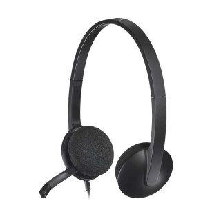 Logitech H340 Auriculares con Microfono USB - Microfono Plegable - Diadema Ajustable - Almohadillas Acolchadas - Cable de 1.80m