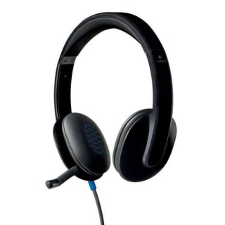Logitech H540 Auriculares con Microfono USB - Microfono Plegable - Diadema Ajustable - Almohadillas Acolchadas - Controles en A