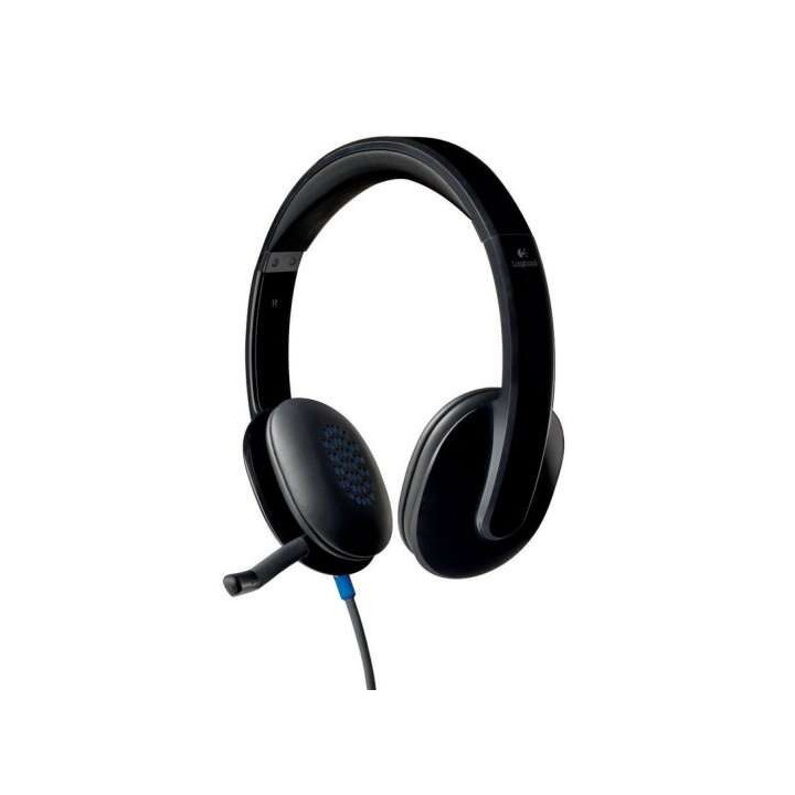 Logitech H540 Auriculares con Microfono USB - Microfono Plegable - Diadema Ajustable - Almohadillas Acolchadas - Controles en A