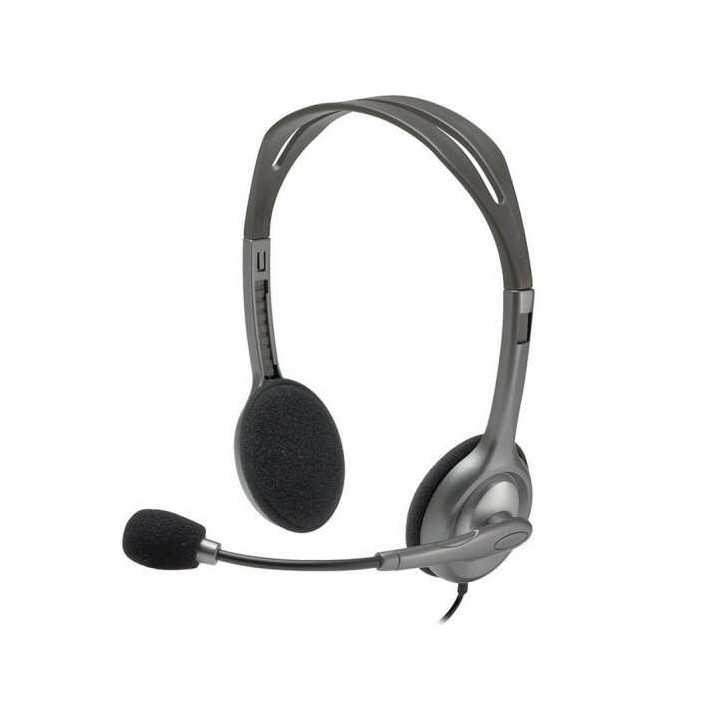 Logitech H111 Auriculares Estereo con Microfono - Microfono Giratorio - Diadema ajustable - Jack 3.5mm - Cable de 1.80m - Color