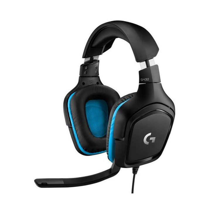 Logitech G432 Auriculares Gaming USB DTS 7.1 con Microfono - Microfono Plegable - Diadema Ajustable - Almohadillas Acolchadas -