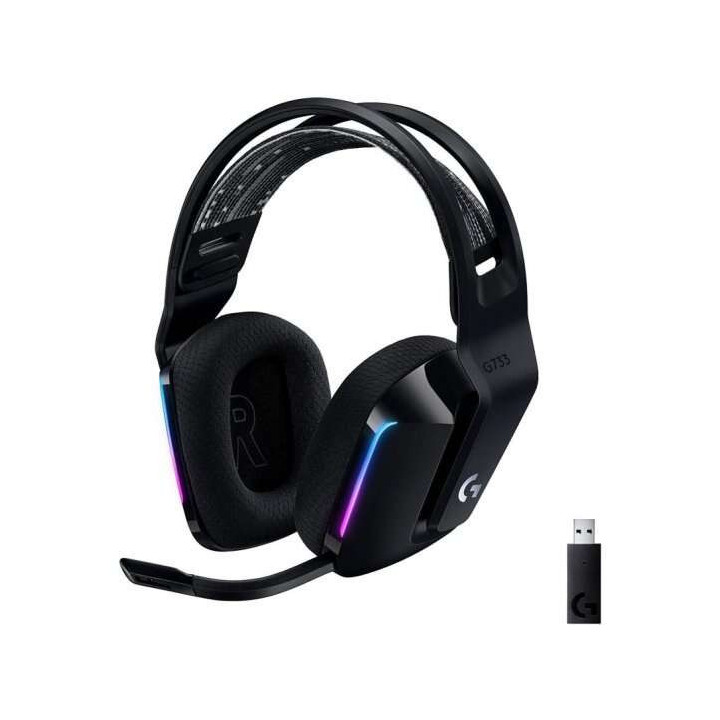 Logitech G733 Auriculares Gaming Inalambricos DTS 7.1 con Microfono - Tecnologia Lightspeed - Iluminacion RGB - Autonomia hasta