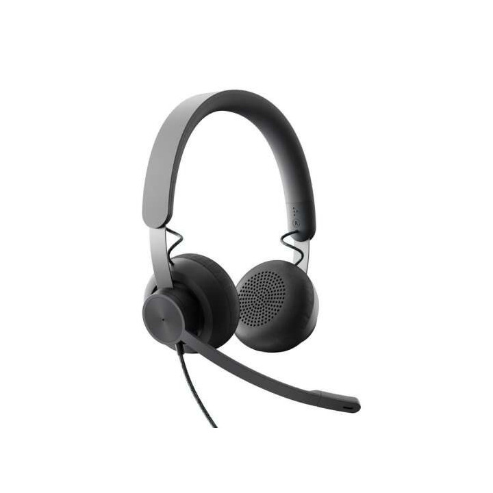 Logitech Zone Wired Auriculares con Microfono Plegable USB-C - Adaptador a USB-A - Diadema Ajustable - Almohadillas Acolchadas