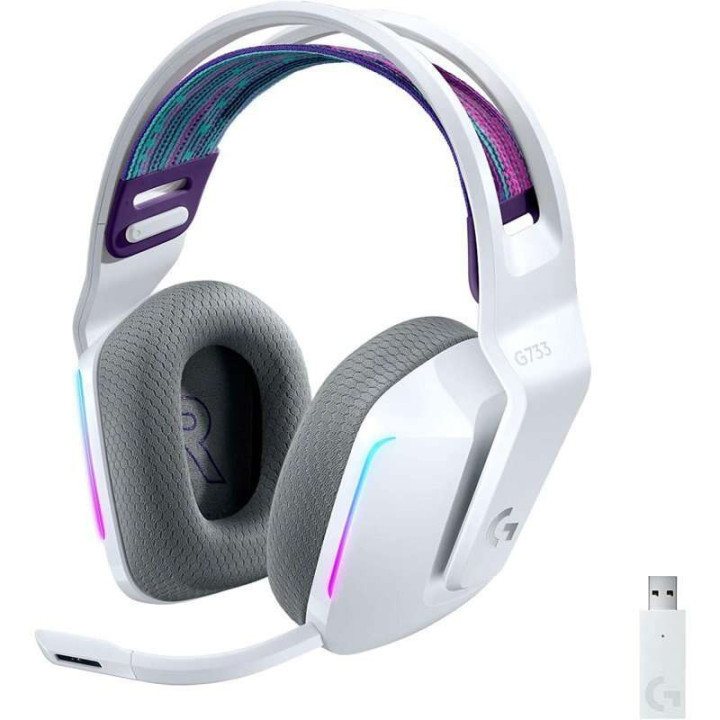 Logitech G733 Auriculares Gaming Inalambricos DTS 7.1 con Microfono - Tecnologia Lightspeed - Iluminacion RGB - Autonomia hasta