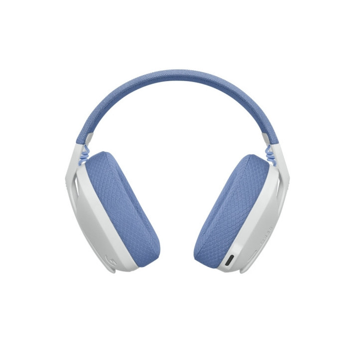 Logitech G435 Auriculares Gaming Inalambricos - Diadema Ajustable - Bluetooth LightSpeed - 2 Microfonos - Blanco Crudo y Lila