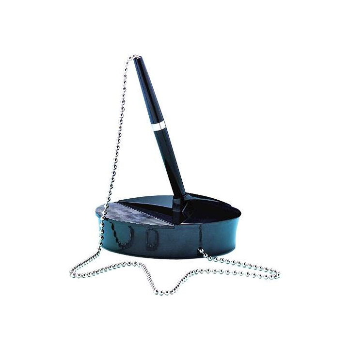 Fellowes Boligrafo con Peana - Base Pesada Antideslizante - Cadena Contra Robo de 520mm - Color Tinta Azul