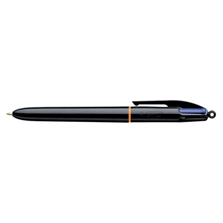 Bic 4 Colours Pro Boligrafo de Bola Retractil - Punta de 1mm - Trazo de 0.4mm - Tinta con Base de Aceite - Cuerpo Negro - 4 Col