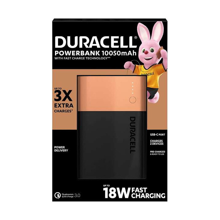 Duracell Bateria Externa/Power Bank 10050mAh PD 18W y QC 3.0 - 1x USB-A