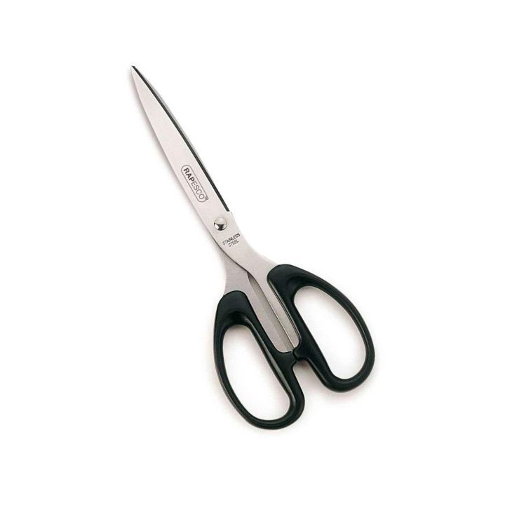 Rapesco Essential Tijeras de Acero Inoxidable 21cm - Mangos Ergonomicos - Aptas para Diestros y Zurdos - Color Negro
