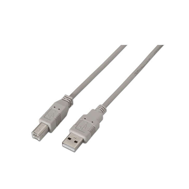 Aisens Cable USB 2.0 Impresora - Tipo A Macho a Tipo B Macho - 3.0m - Color Beige