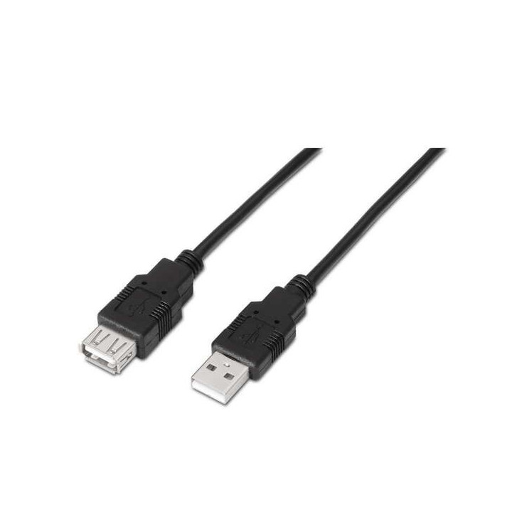 Aisens Cable Extension USB 2.0 - Tipo A Macho a Tipo A Hembra - 3.0m - Color Negro