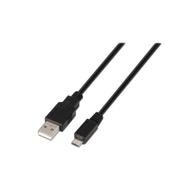 Aisens Cable USB 2.0 - Tipo A Macho a Micro B Macho - 0.8m - Color Negro