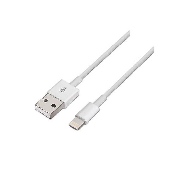 Aisens Cable Lightning a USB 2.0 - Lightning/M-USB A Macho - 2.0m - Color Blanco