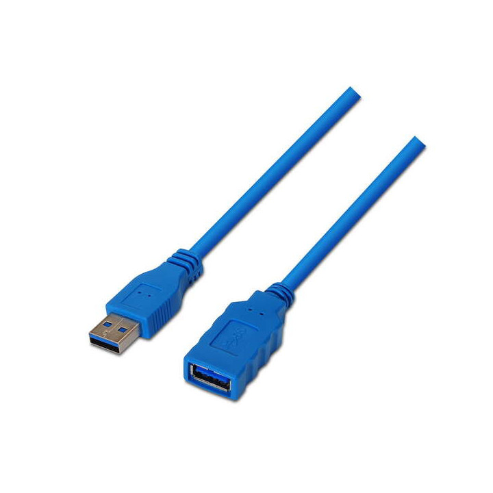 Aisens Cable Extension USB 3.0 - Tipo A Macho a A Hembra - 1.0m - Color Azul