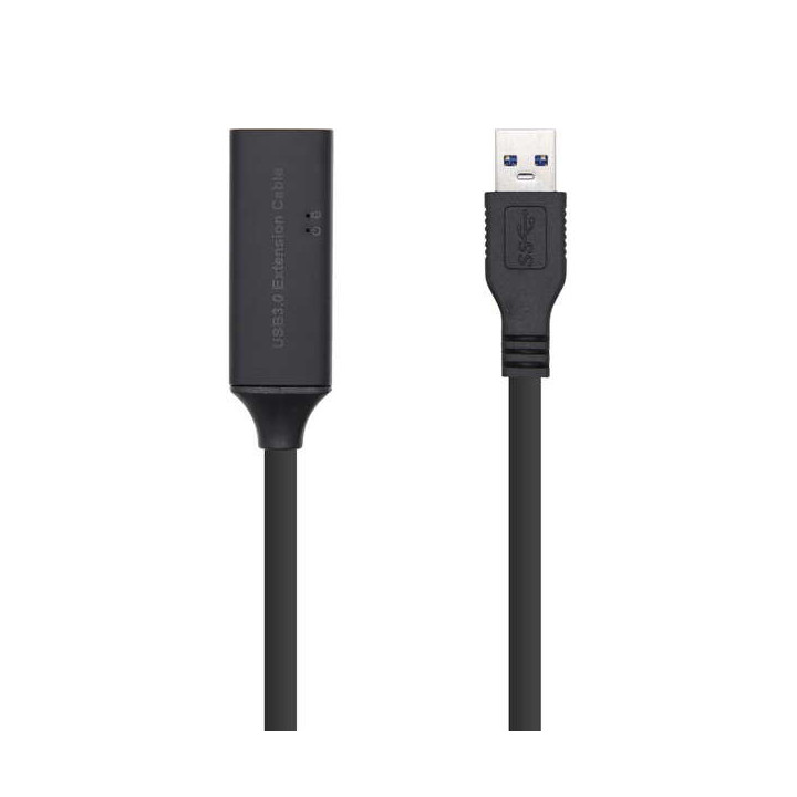 Aisens Cable USB 3.0 Prolongador con Amplicador y Alim - Tipo A/M-A/H - 15m - Color Negro