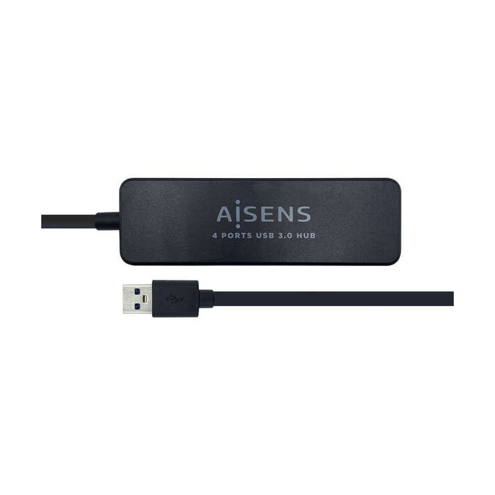Aisens HUB USB 3.0 - Tipo A Macho a 4xTipo A Hembra - 30cm - Color Negro