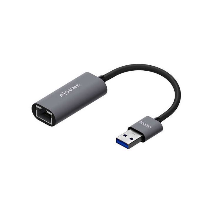 Aisens Conversor USB 3.0 a Ethernet Gigabit 10/100/1000 Mbps - 15cm - Color Gris