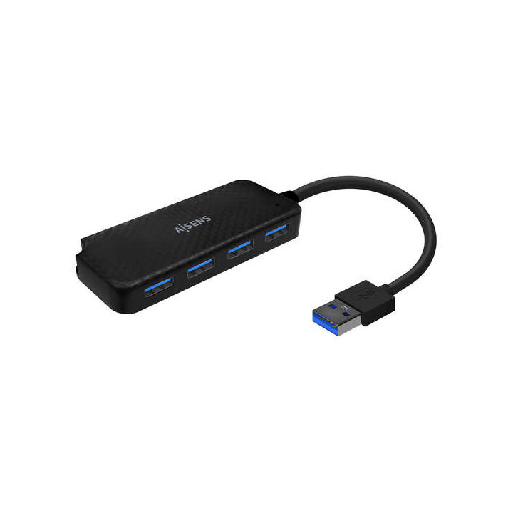 Aisens Hub USB 3.0 - Tipo A/M-4X Tipo A/H - 15cm - Color Negro