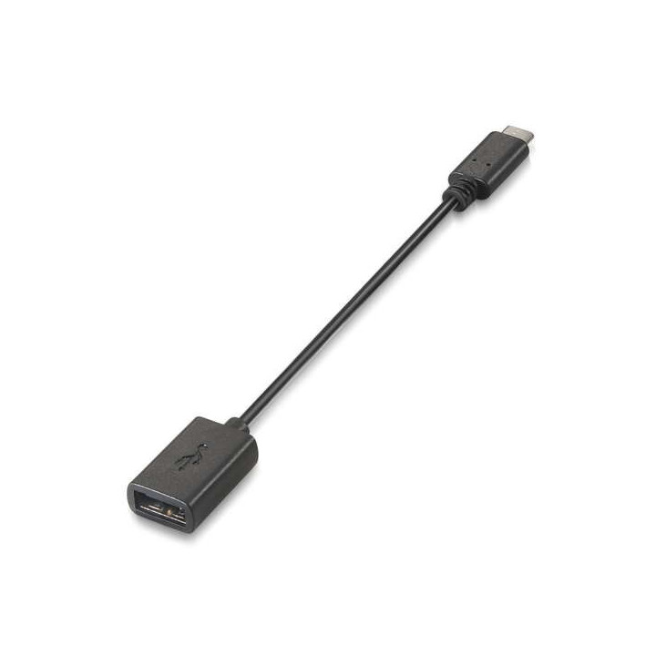 Aisens Cable USB 2.0 3A - Tipo USB-C/M-A Hembra - 15cm - Color Negro