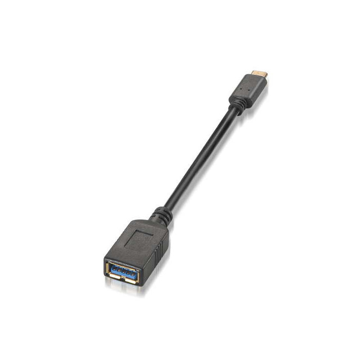 Aisens Cable USB 3.1 Gen1 5Gbps 3A - Tipo USB-C/M-A Hembra - 15cm - Color Negro