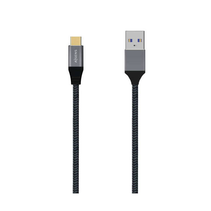 Aisens Cable USB 3.1 GEN2 Aluminio 10GBPS 3A - TIPOUSB-C/M-A/M - 1.5M - Color Gris