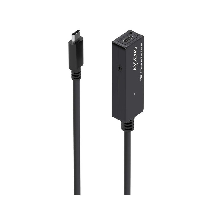 Aisens Cable USB 3.2 Gen1x1 Prolongador con Amplificador - USB-C/M-USB-C/H - 5m - Color Negro