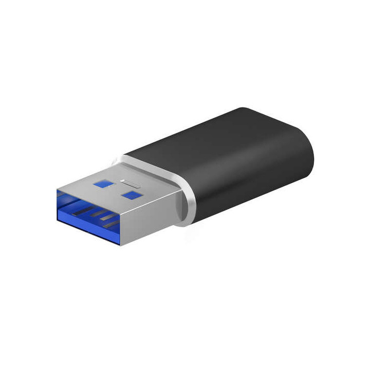 Aisens Mini Adaptador USB 3.2 Gen2/USB 2.03A - Tipo USB-C/H-A/M - Color Negro