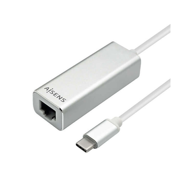 Aisens Conversor USB3.1 GEN1 USB-C a Ethernet Gigabit 10/100/1000 Mbps - Color Negro