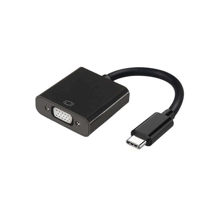 Aisens Conversor USB-C a VGA - USB-C/M-HDB15/H - 15cm - Color Negro