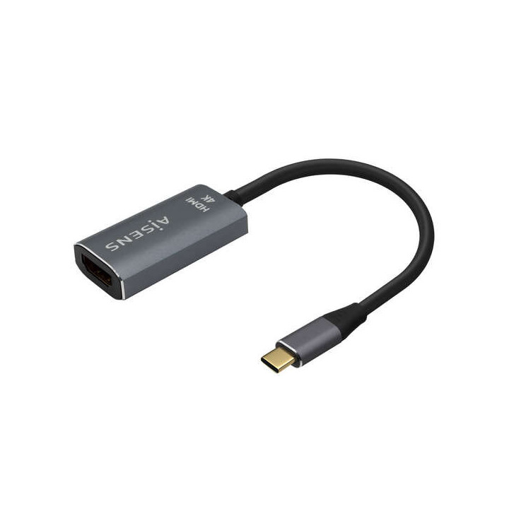Aisens Conversor Aluminio USB-C a HDMI 4K@60Hz - USB-C/M-HDMI/H - 15cm - Color Gris