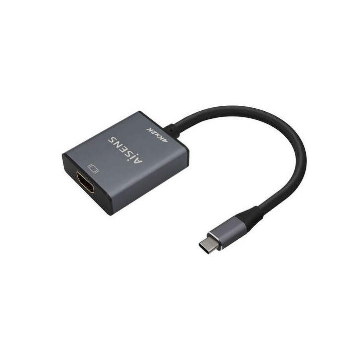 Aisens Conversor Aluminio USB-C a HDMI 4K@30Hz - USB-C/M-HDMI/H - 15cm - Color Gris