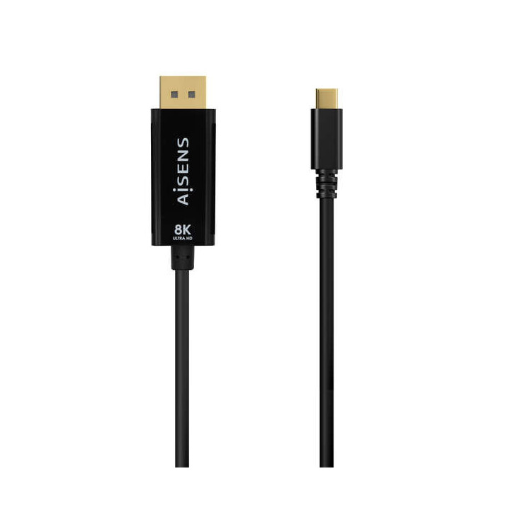 Aisens Cable Conversor USB-C a Displayport 8K@60Hz - USB-C/M-DP/M - 0.8m - Color Negro
