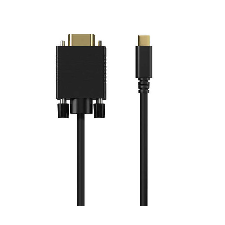 Aisens Cable Conversor USB-C a VGA - USB-C/M-Hdb15/H - 0.8m - Color Negro