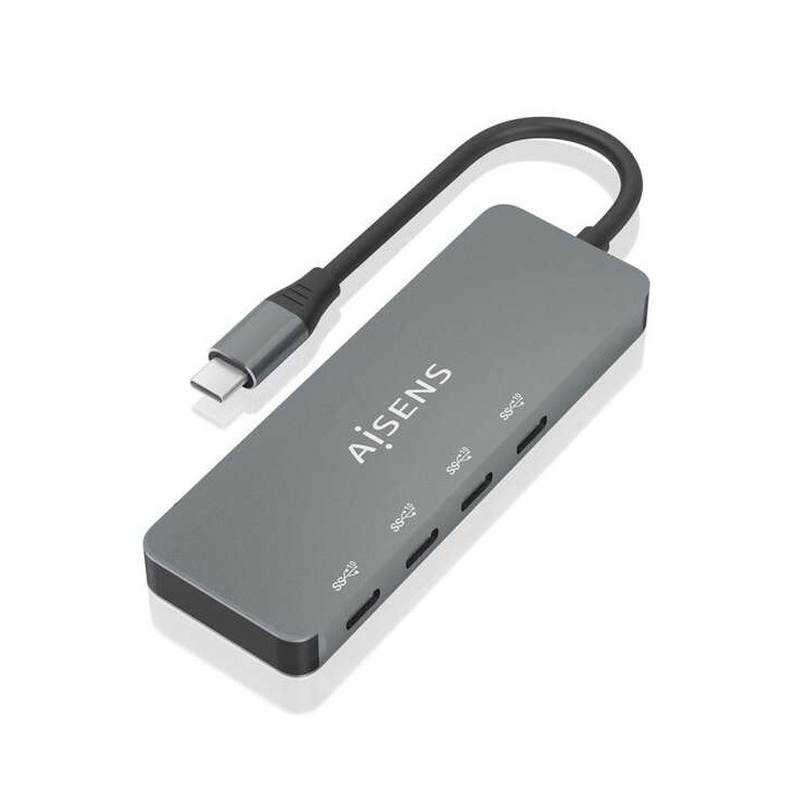 Aisens Hub USB 3.2 GEN2 10G USB-C - USB-C/M-4xUSB-C/H - 15cm - Color Gris